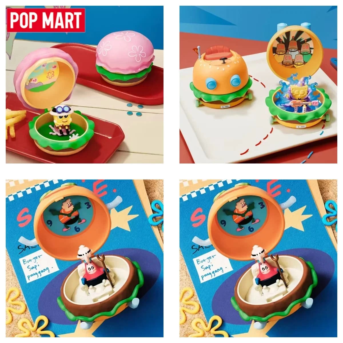 POP MART SpongeBob Krabby Patty Bestsellers Series Blind Box Guess Bag Mystery Box Toys Doll Anime Figure Desktop Ornaments Cute