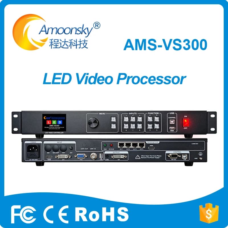 Controller All-in-One per Video Wall LED VS300 con Scheda di Invio Integrata, Supporto Huidu Linsn Nova, Migliore di Novastar V760