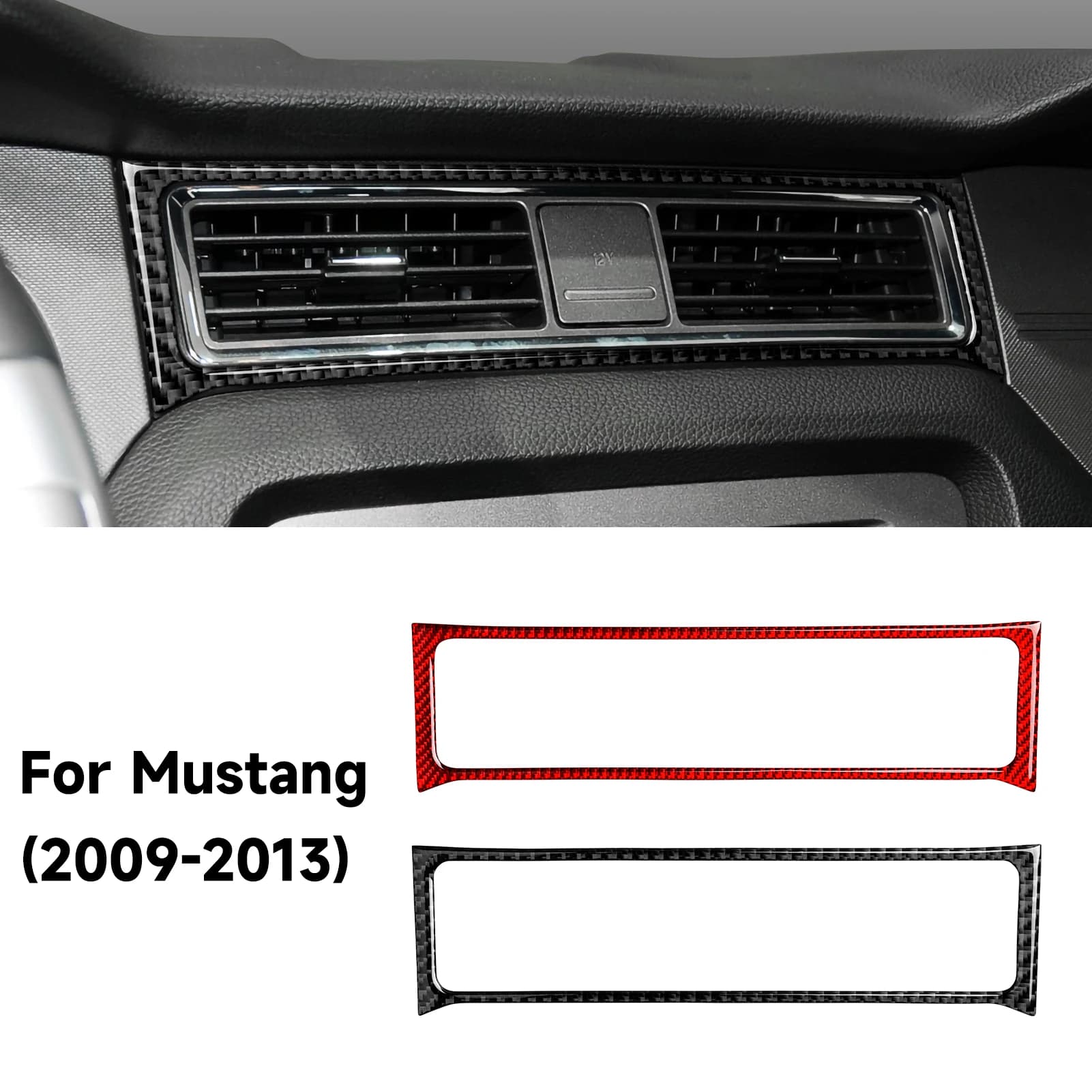 For Ford Mustang GT Shelby (2010-2014) Car Center Console Carbon Fiber Inner Sticker Air Output Trim Cover Panel Accessories