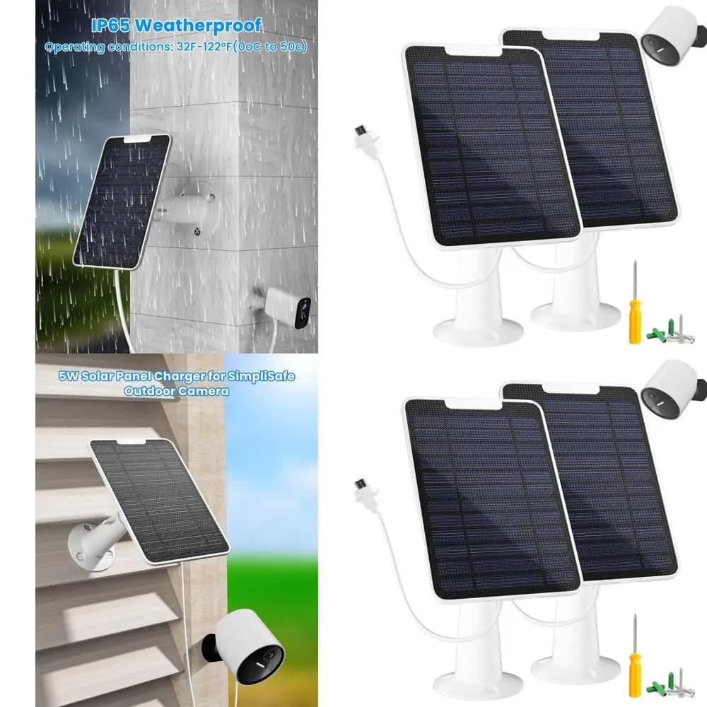Telecamera di sicurezza wireless per esterni, resistente alle intemperie, cavo di ricarica da 3 metri, kit per montaggio a parete, confezione da 2