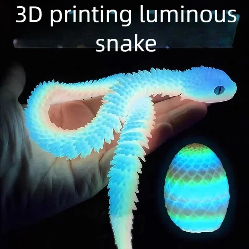 1PCS Mobile Joint Simulation Cobra and Snake Egg Statue - Creative Desktop Decoration Sculpture Home Decoration Ornament Gift