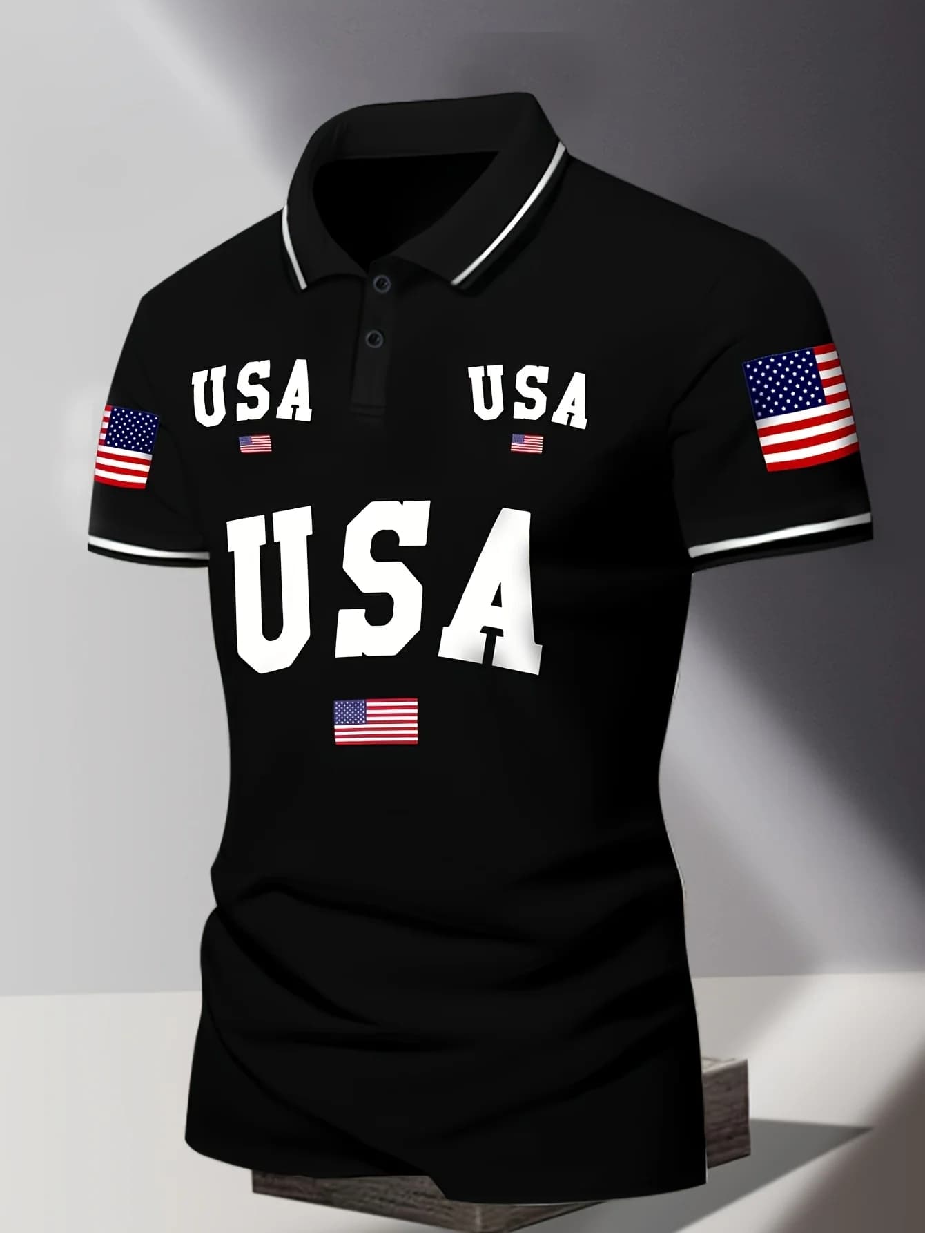 The new men's short-sleeved POLO shirt for summer 2025 features a casual fashionable and comfortable 3D letter pattern print