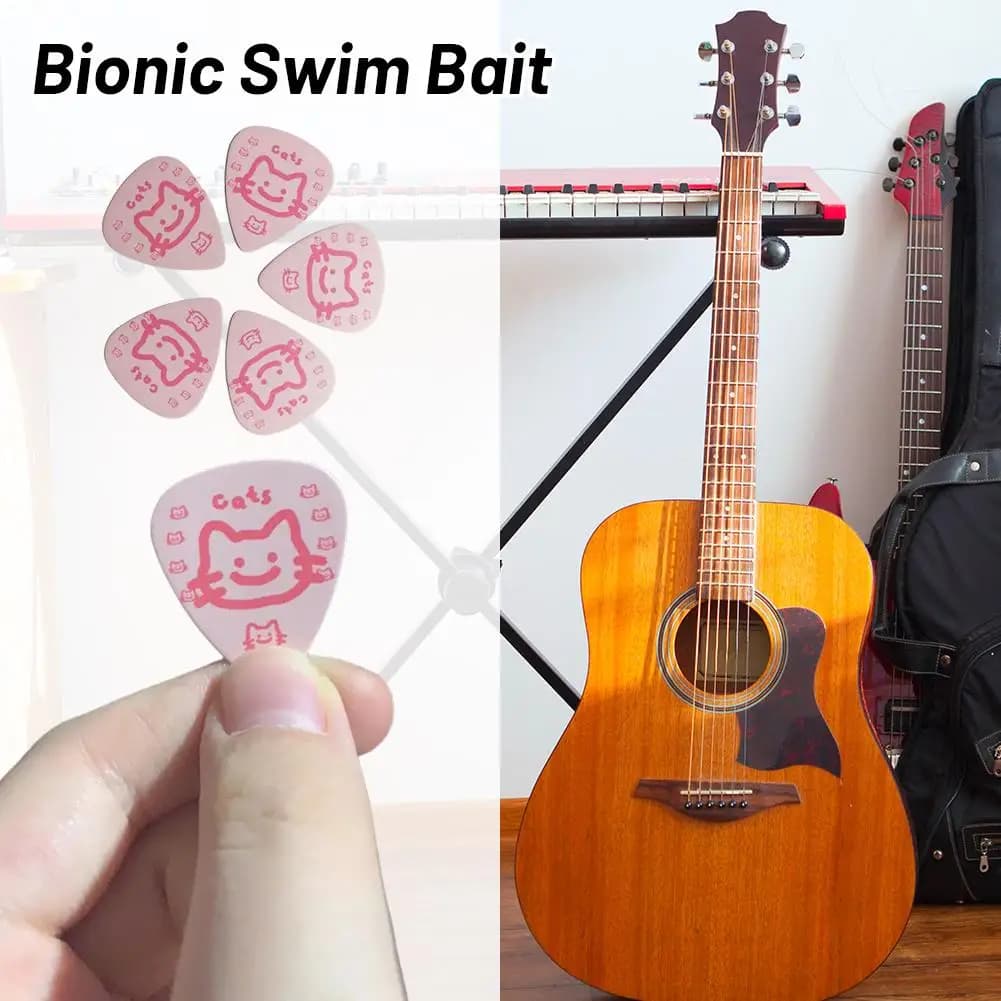 Cute Kawaii Smooth Guitar Picks 5Pcs Lightweight Plectrum Accessories for Acoustic Bass & Electric Guitar Practice