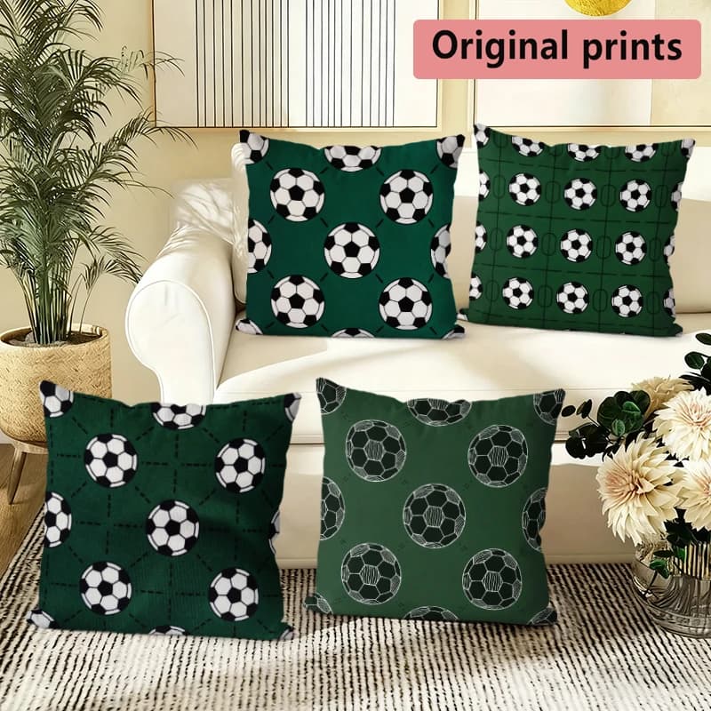 Football Themed Decorative Throw Pillow Covers Pattern Cushion Cover Suitable For Sofa Bedroom Car Pillow Cover