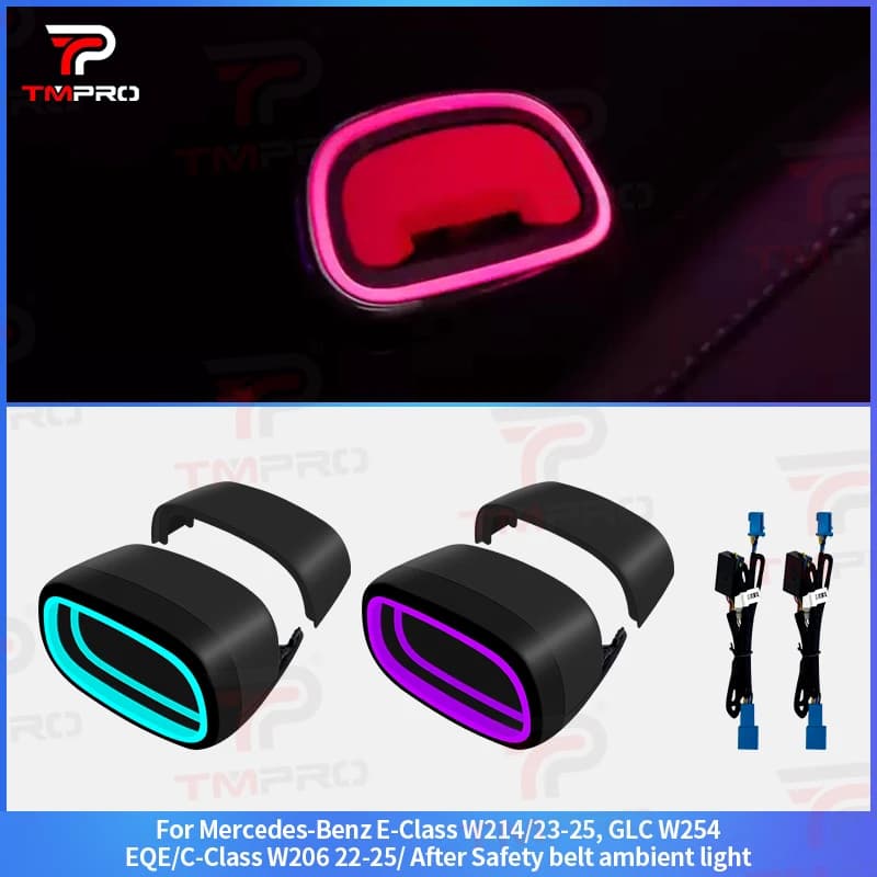 64 colori luce ambientale per Mercedes Benz W214 GLC W254 EQE W206 auto fibbia di sicurezza cintura di sicurezza lampada decorativa a LED