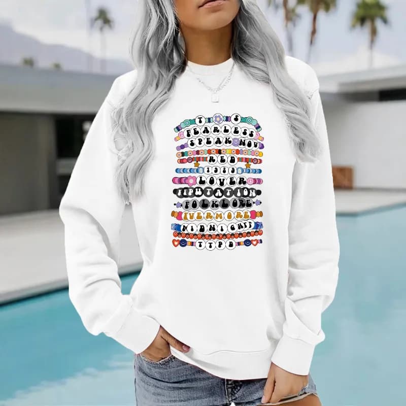 Abbigliamento da donna autunno e inverno Felpa pullover stampata con lettera di graffiti con parodia girocollo e felpa con cappuccio calda