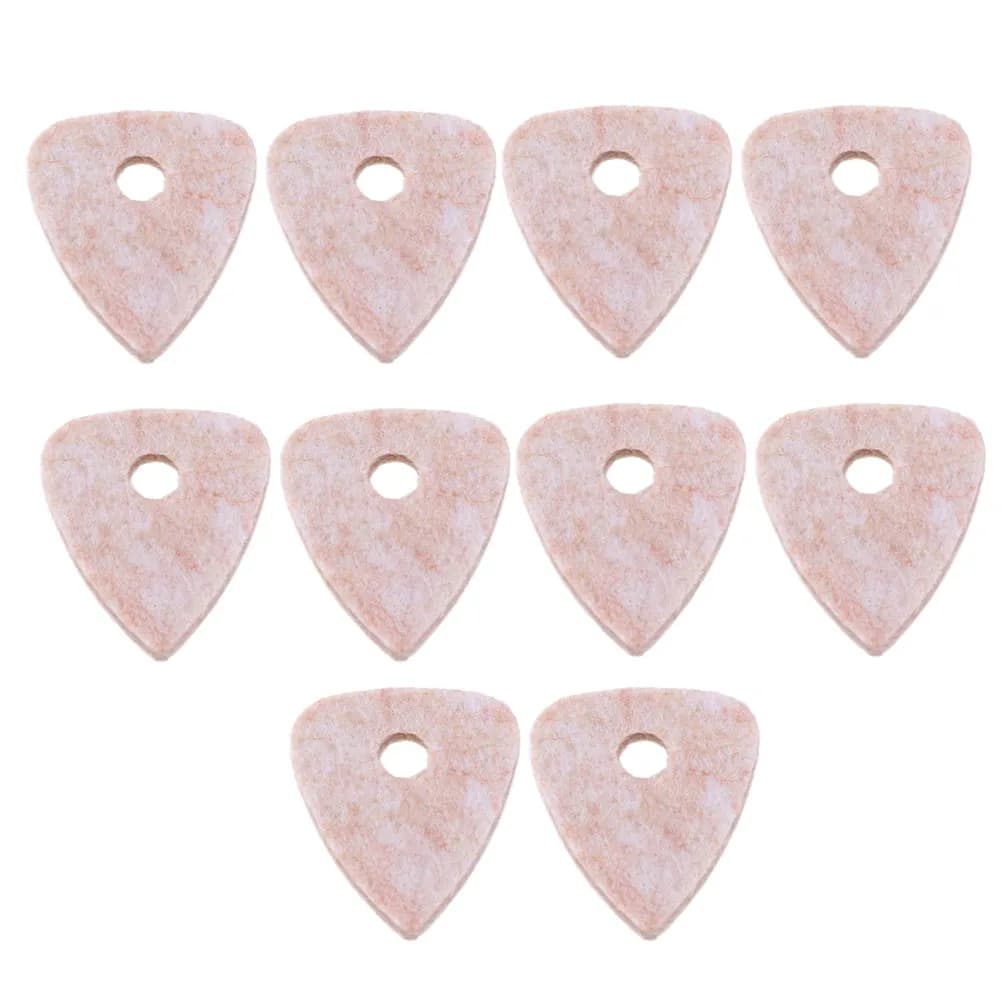 Set di 10 plettri per chitarra in feltro di lana color crema da 4 mm, ideali per strumenti a corda in nylon, chitarra classica, ukulele, impugnatura comoda, facile da suonare