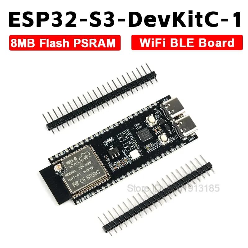 ESP32-S3 DevKitC-1 Development Board WiFi BLE 8MB Flash PSRAM Dual Core Microcontroller Board Compatible with Arduino Projects