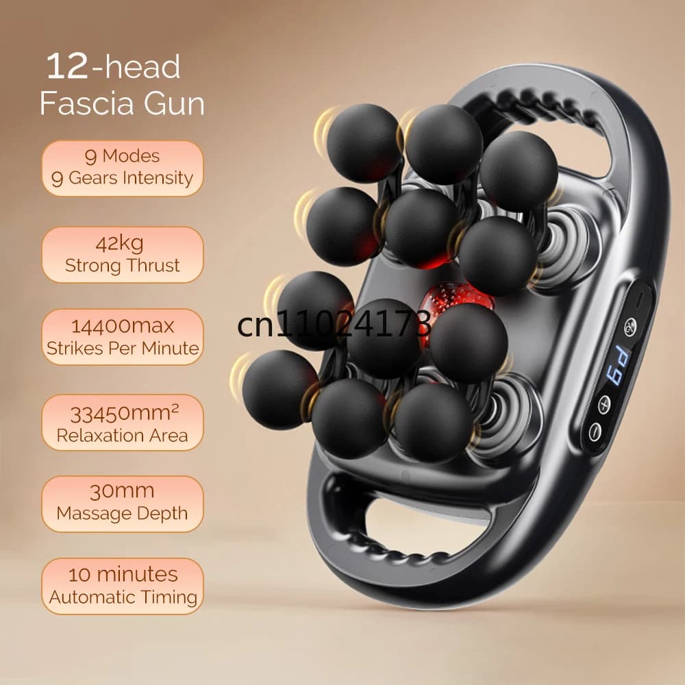 12 Head Band Gun Body Massage Gun with High Frequency Vibration Back Massage Massage Mixer for Life Collo Spalla Coscia Masajeador