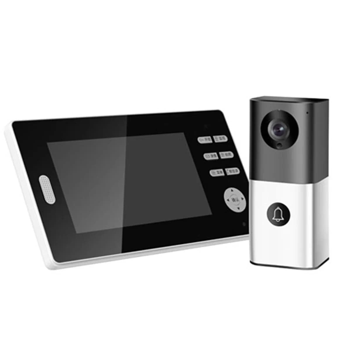 Schermo IPS da 7 pollici Videocitofono senza fili da 2,4 Ghz Sistema citofonico Campanello visivo Anello per porta a mani libere Alimentazione a batteria Telecamera per porta