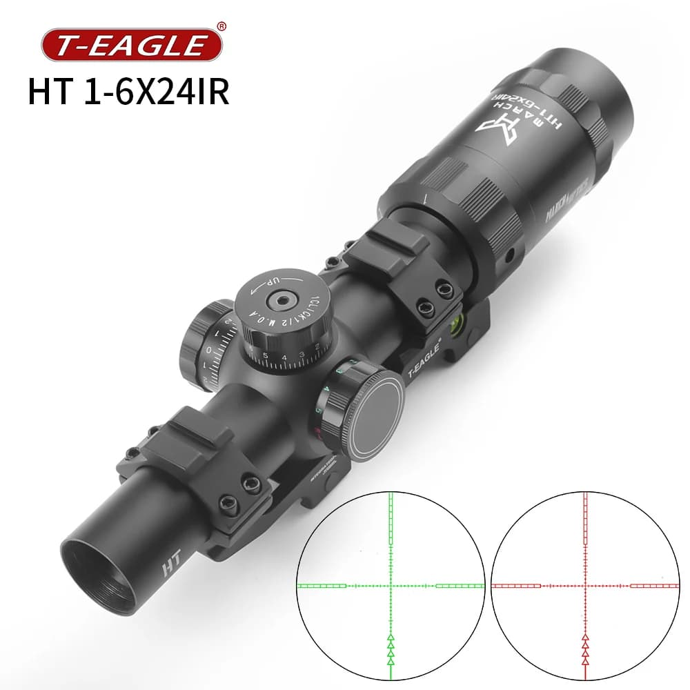 MARZO HT 1-6X24 IR Cannocchiale tattico per pistola ad aria compressa da caccia Pistola pneumatica Mirino telescopico TF Cannocchiale ottico