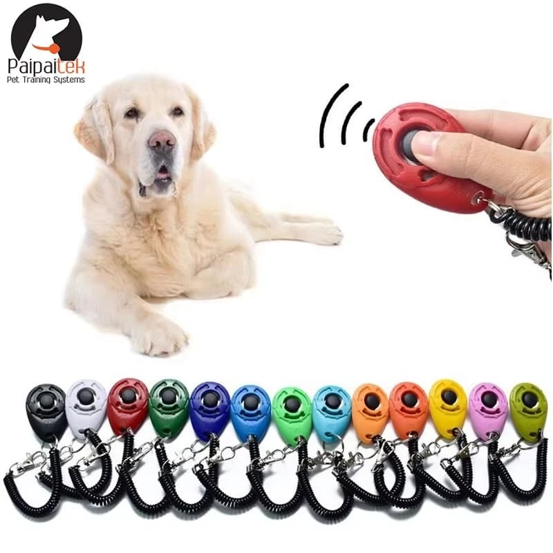 Dog Training Clicker Help Adjustable Wrist Strap Pet Plastic Sound Cat Click Trainer Keychain Dog Repellent Supply