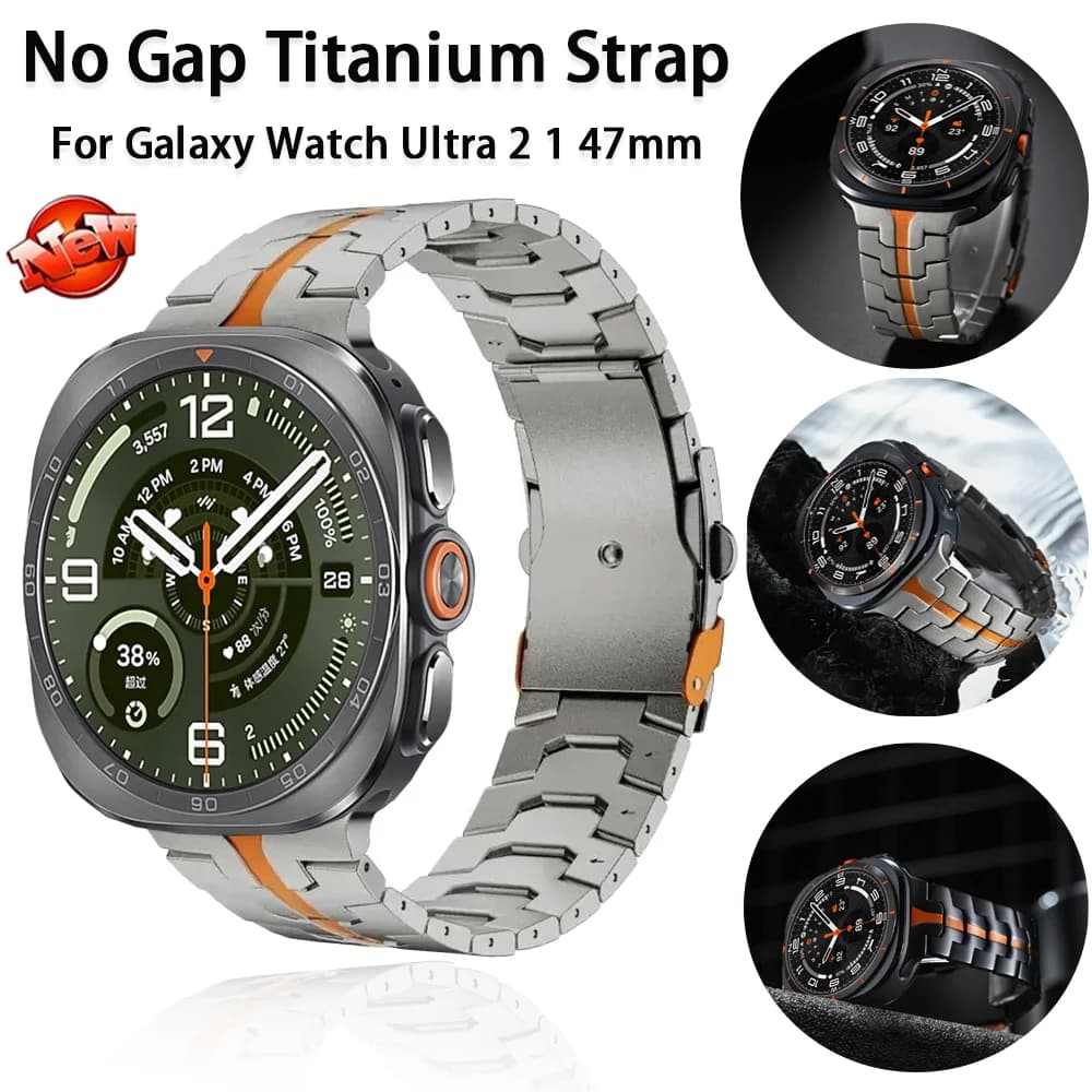 No Gap Titanium Strap for Samsung Galaxy Watch Ultra 2 1 47mm Light Weight Stainless Steel Band Galaxy Watch Ultra 2025 Bracelet