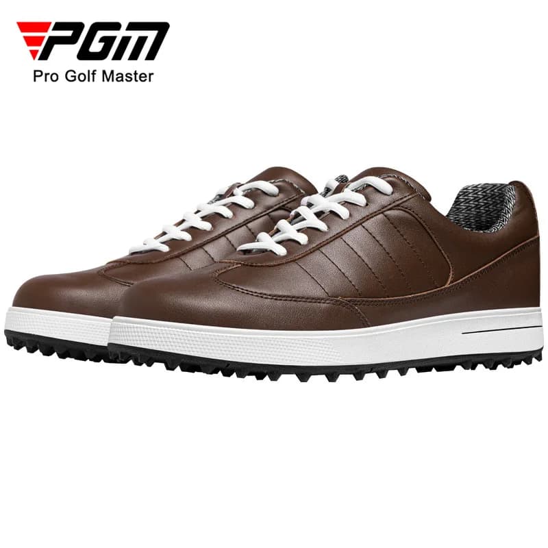 Scarpe da golf da uomo PGM Scarpe senza chiodi in pelle di vacchetta Scarpe sportive casual impermeabili e traspiranti XZ037