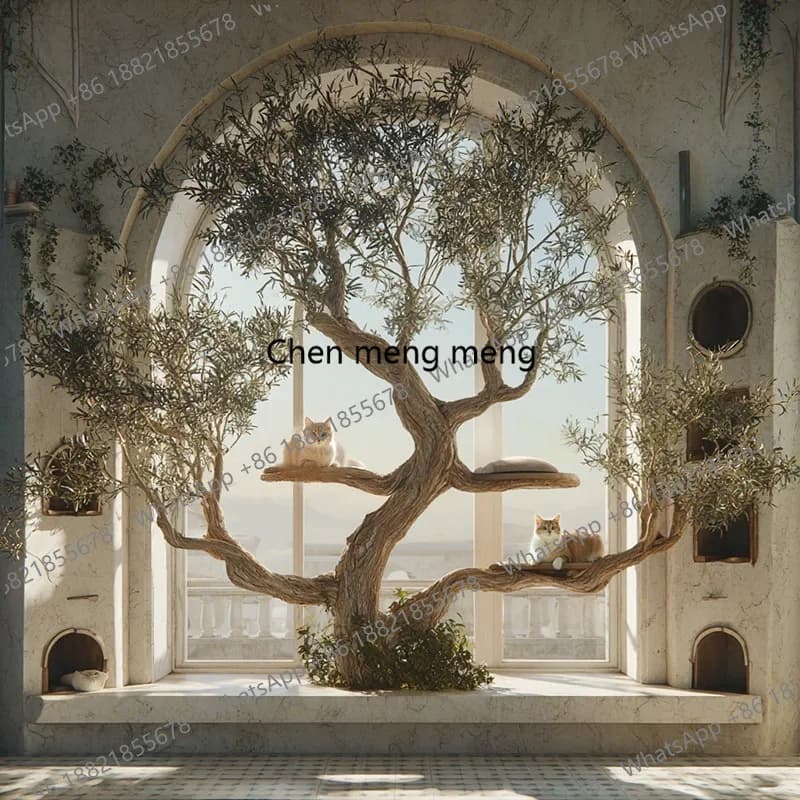 Grande struttura da arrampicata integrata cornice da arrampicata per gatti casa sull'albero decorazione interna albero finto paesaggio grande albero bionico,