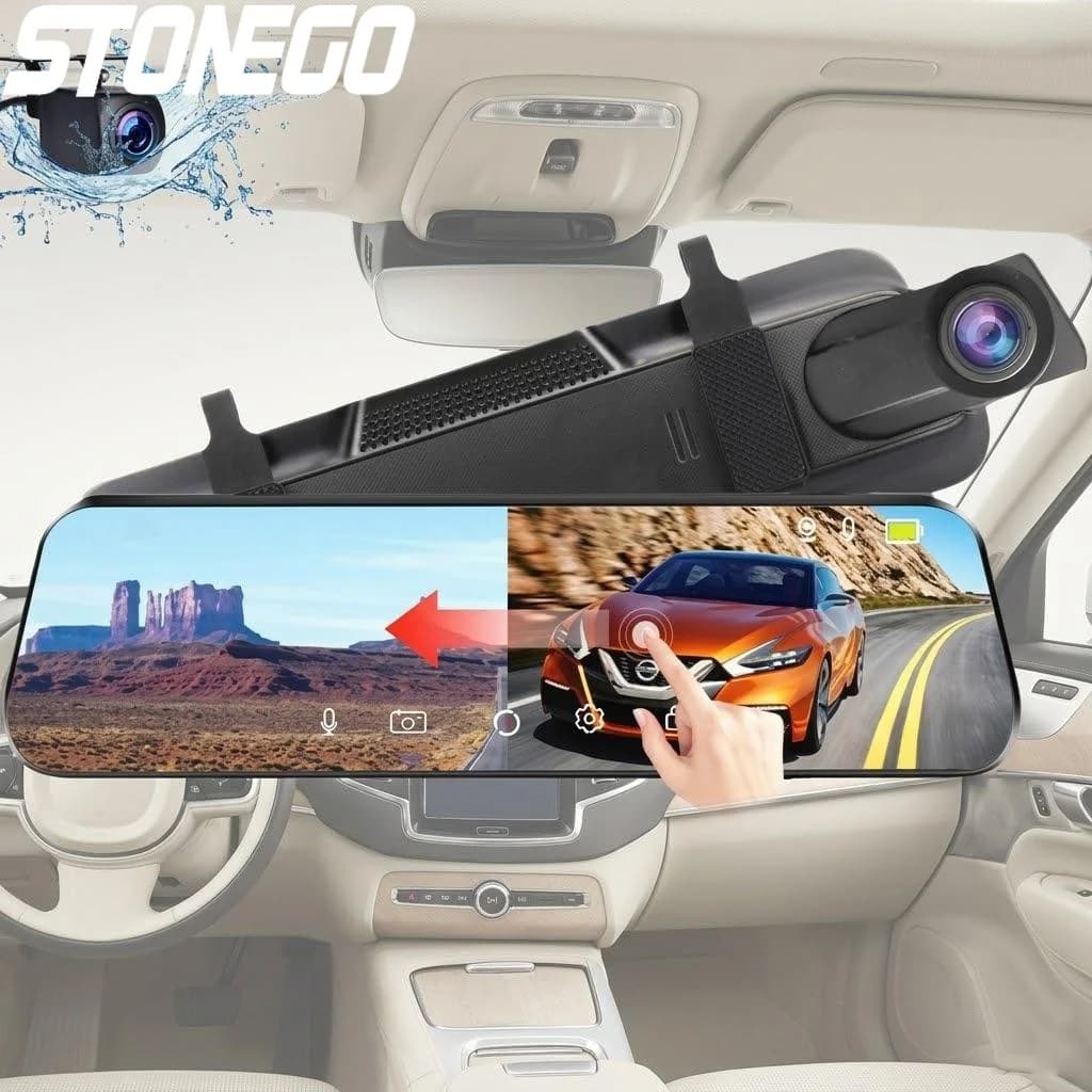 Dash Cam 4K WIFI con Schermo Touch, Doppia Telecamera Anteriore e Posteriore, Monitoraggio Parcheggio e Registrazione Continua 24H