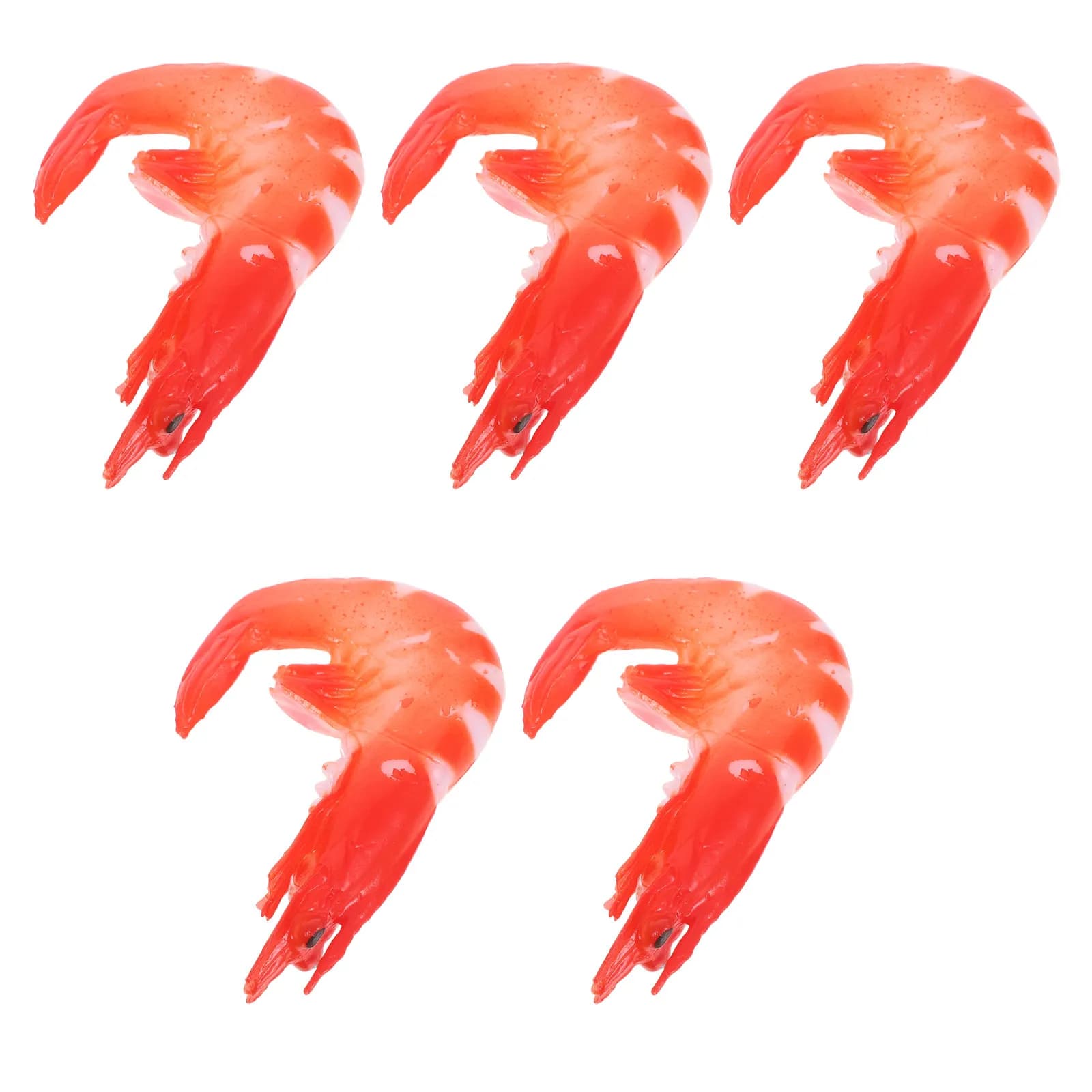 5Pcs Realistic Shrimp Prop Simulation Artificial Shrimp for Photography Display Home Shop Decoration Educational Learning Aid