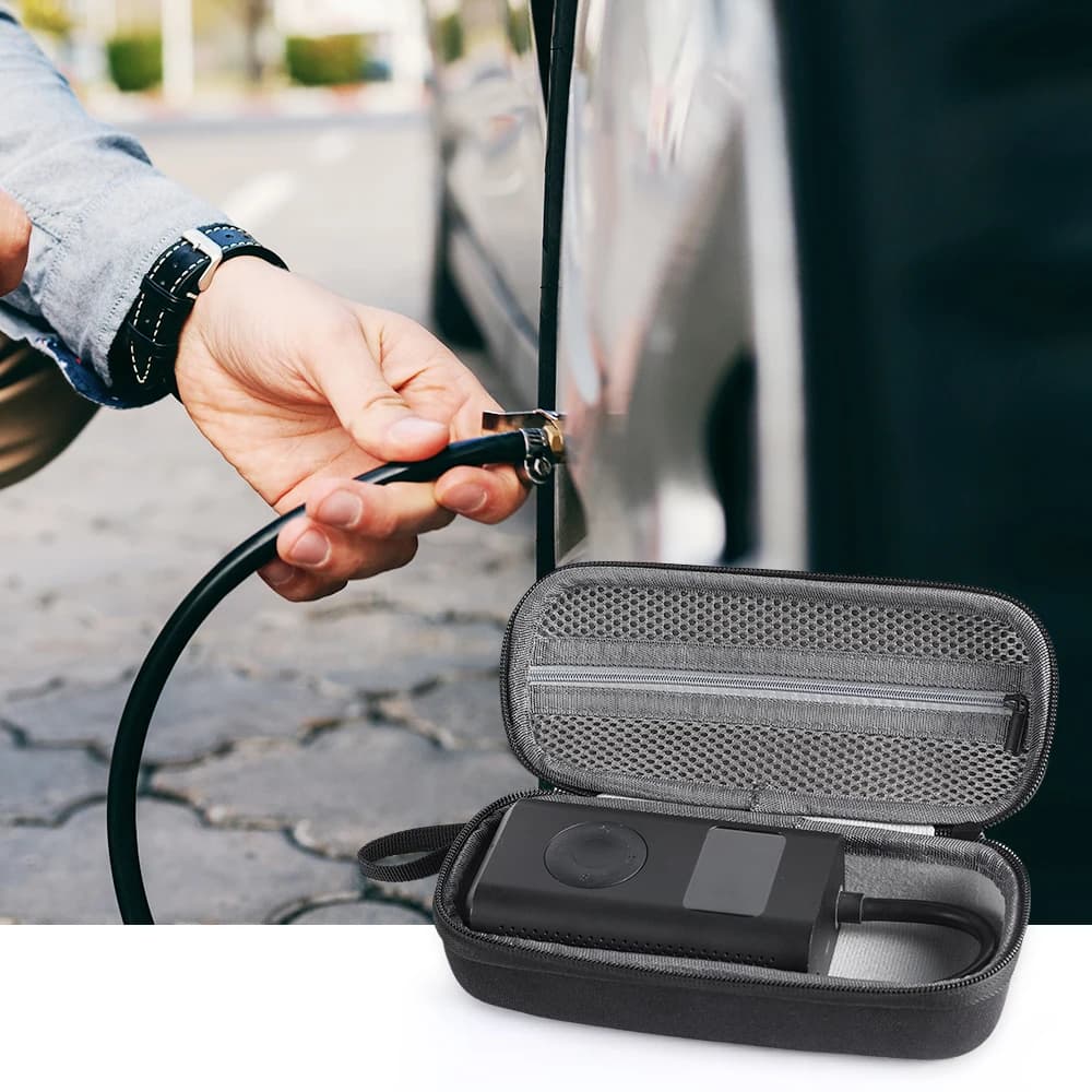 Custodia rigida compatibile per Xiaomi pompa ad aria elettrica portatile borsa per gonfiaggio pneumatici per bicicletta per auto cavo USB connettore per casa d'aria