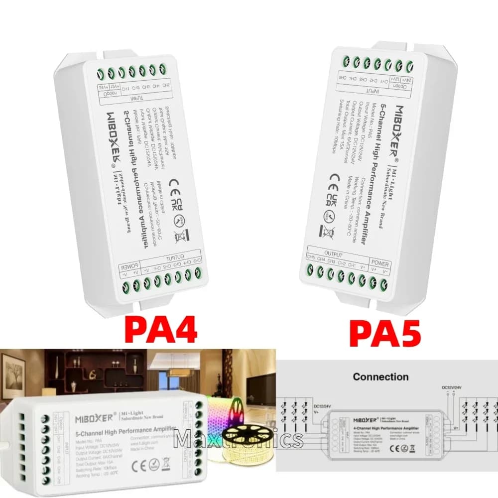 Miboxer amplificatore ad alte prestazioni PA4 4 canali PA5 Controller LED a 5 canali DC12V/24V per striscia LED RGB RGBW 5050