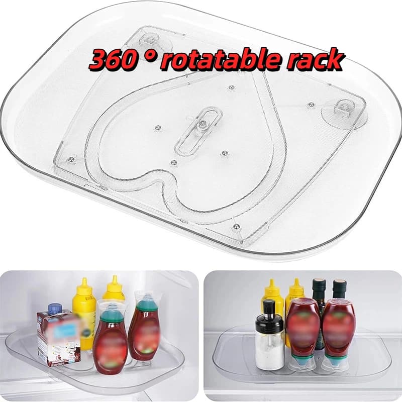 Storage Tray 360° Refrigerator Storage Rotating Tray Used For Kitchen Spice Jars Sundry Storage Turntable Shelves Organizers