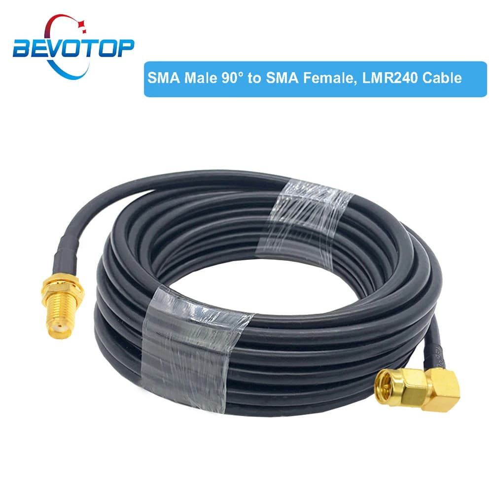 Cavo LMR240 SMA maschio 90 ° a SMA femmina Jack cavo coassiale RF 50-4 50ohm Pigtail WiFi antenna cavo di prolunga adattatore ponticello