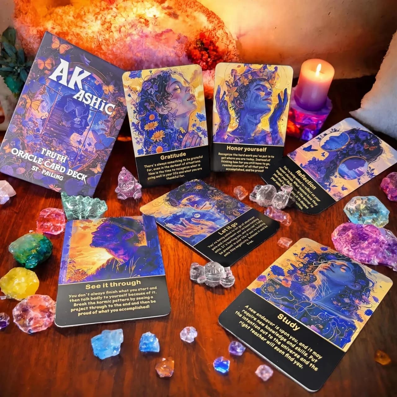 Carte Oracolo Akashiche, 75 Carte Oracolo per la Guarigione Energetica per Principianti e Lettori Avanzati, Rivelano lo Scopo dell'Anima, Giochi di Carte
