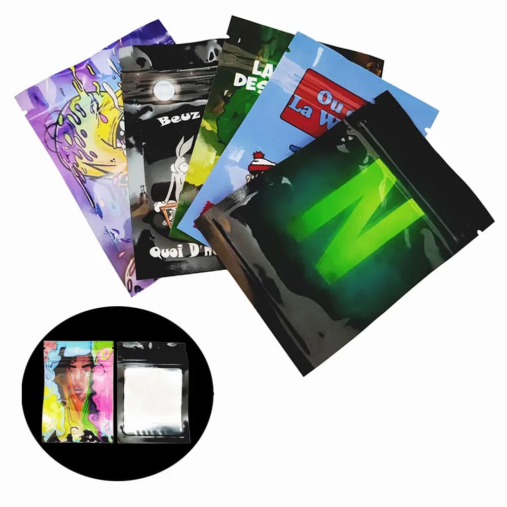 200 pezzi Sacchetti di plastica Foil Baggie Pouch Gioielli impermeabili Caffè Bean Candy 7x10M Borsa di stoccaggio portatile a chiusura lampo Vari modelli