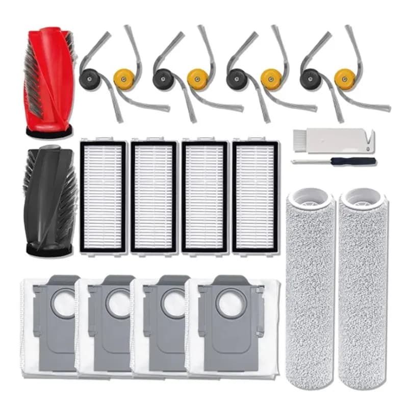 【HOME TOOL】Accessori di ricambio: Spazzola principale, spazzole laterali, filtri, rullo, panno, sacchetto raccoglipolvere per kit aspirapolvere Roborock Qrevo Curv 2 Flow