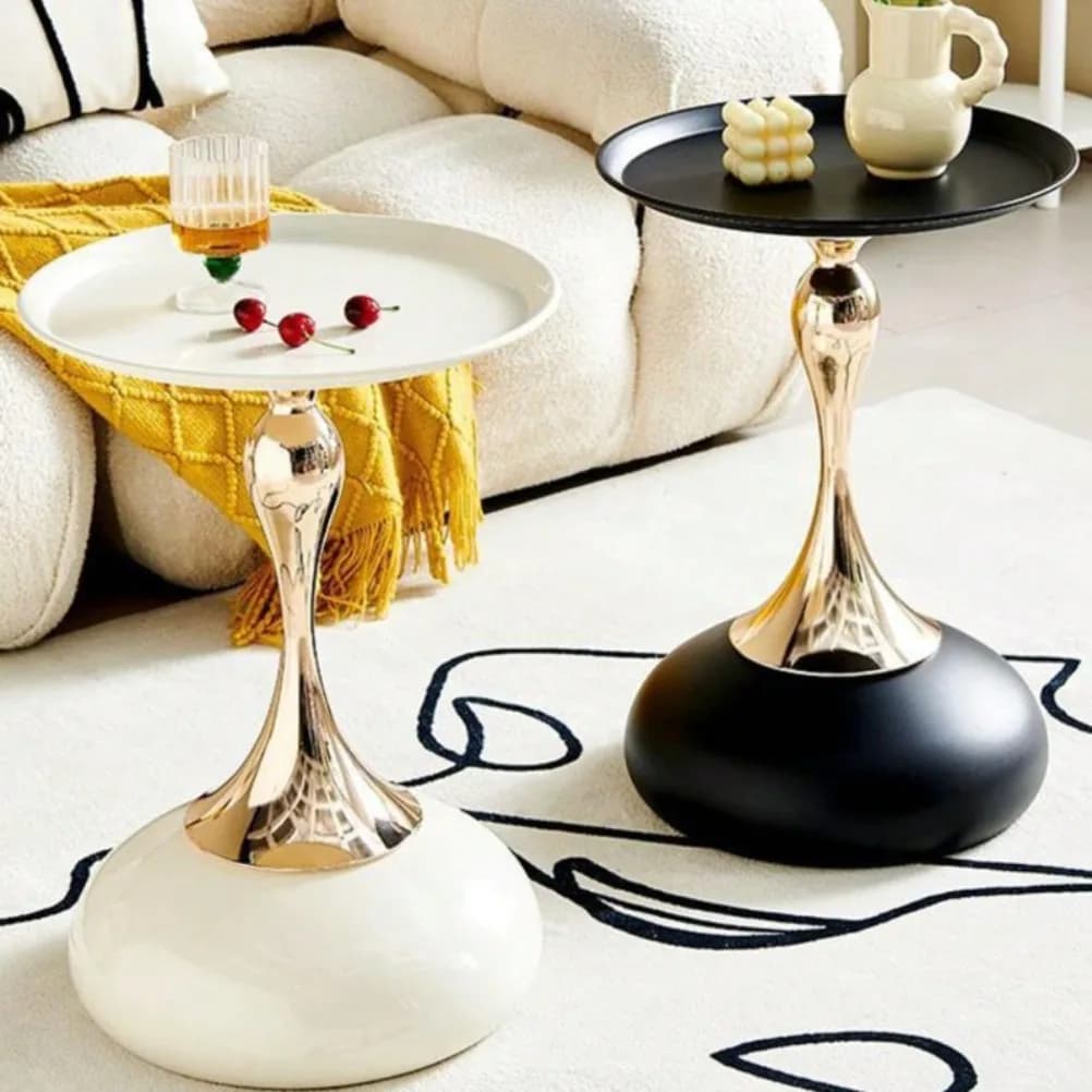 Tavolino da divano nordico Tavoli angolari di fascia alta Soggiorno Mini tavolo Balcone Tavolini Portaoggetti Comodino in ferro