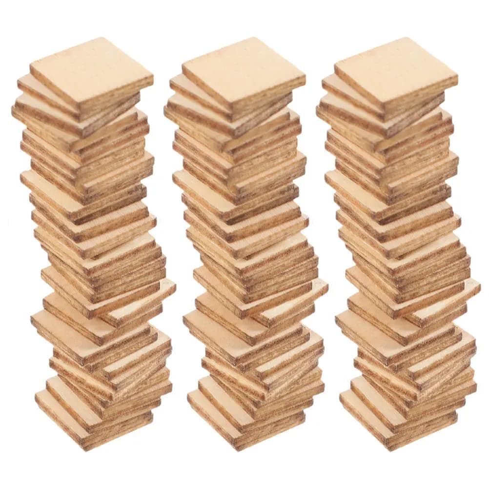 200 Pezzi di Blocchetti di Legno Naturale Non Trattato da 4 Cm, Levigati e Non Verniciati, per Fai da Te, Pittura, Decorazioni per la Casa, Matrimoni