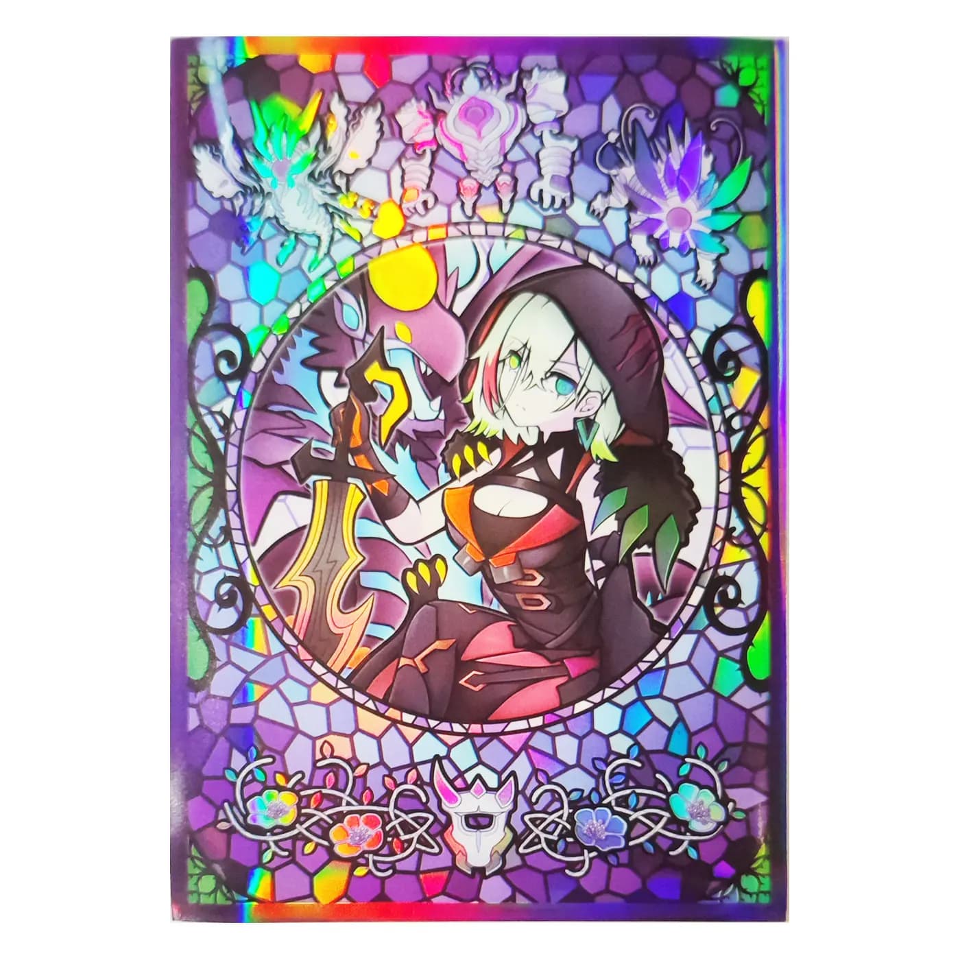 63x90mm 50PCS Maniche olografiche Buste per carte YUGIOH Illustrazione Anime Cover protettiva per carte per giochi da tavolo Carte collezionabili