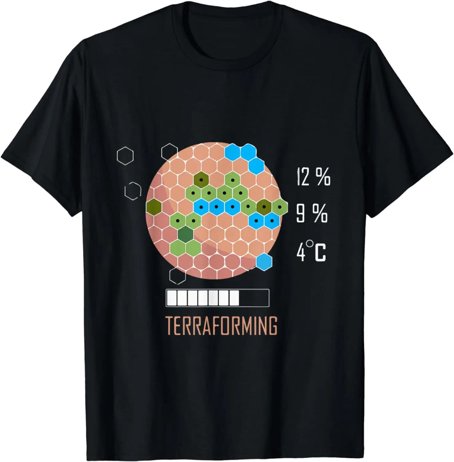 Maglietta 16 Bit Mars Is Terraforming - T-shirt da gioco da tavolo in cotone, abbigliamento da uomo, magliette grafiche, Camisas Streetwear Ropa Hombre