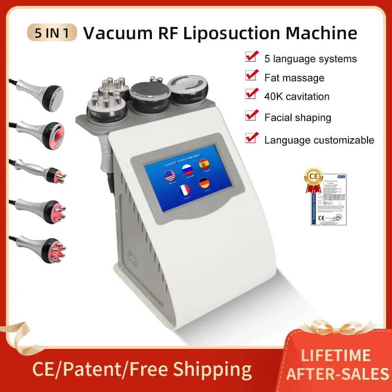 5IN1 Massaggio Ad Ultrasuoni Shaper Vuoto Laser Radio Frequenza RF-Strumento 40K Multi-Polare Anti-Rughe Ringiovanimento Pelle Lift Stringere