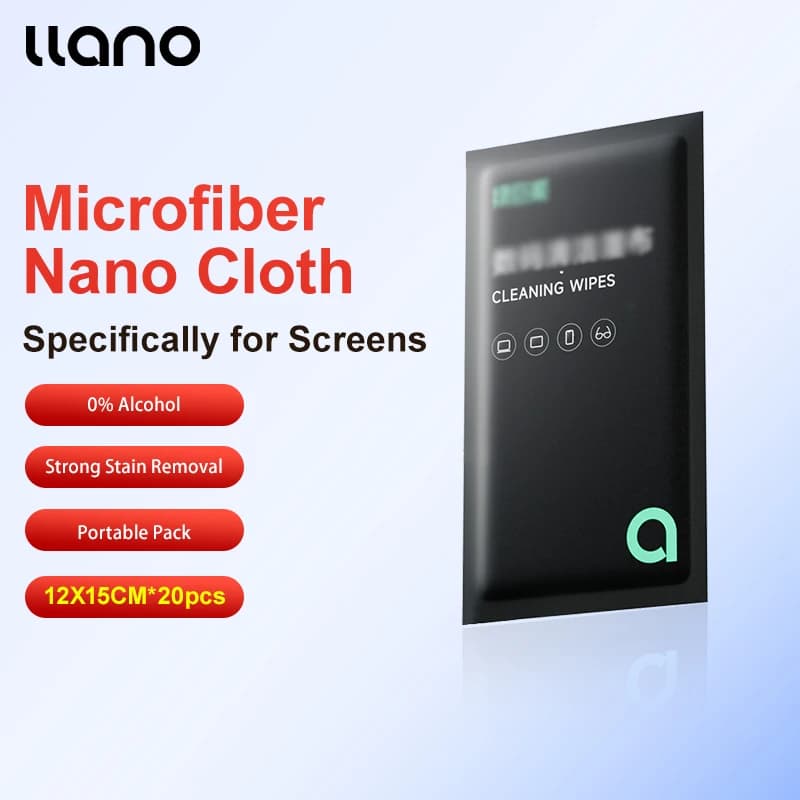 Salviette per schermi llano per dispositivi elettronici, detergente umidificato per schermi da 12X15 cm, per schermi di computer, laptop, tablet, telefoni, monitor, schermi di auto