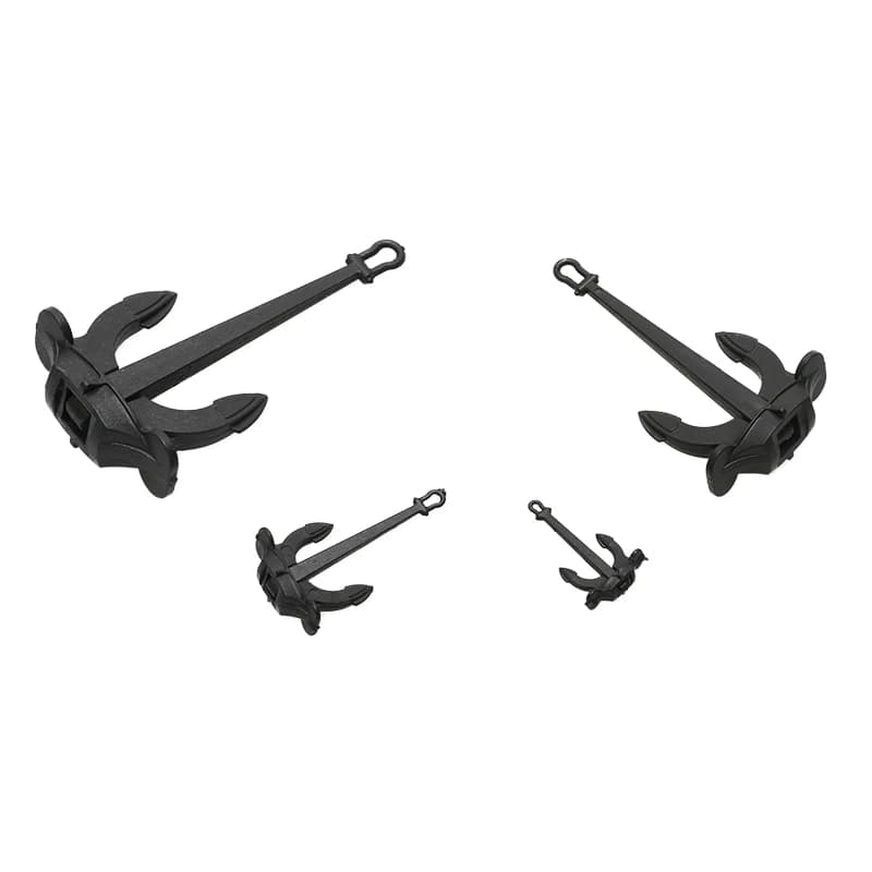 2PCS Modello RC Barca ABS Hall Anchor 17.5x10mm 41x23mm 64x35mm Ancoraggio mobile per FAI DA TE Simulato Nave Nautica assemblaggio