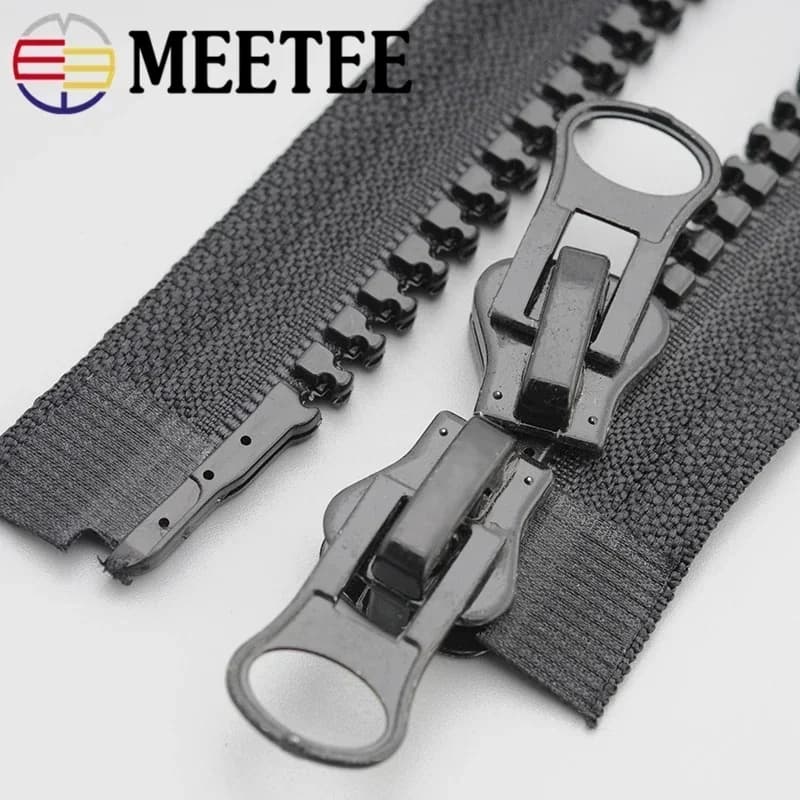 8 # 15-500 centimetri di Resina Della Chiusura Lampo Doppi Cursori Cerniere Per Cucire Giacca Cappotto Open-End Zip Kit di Riparazione Borsa FAI DA TE accessori di abbigliamento