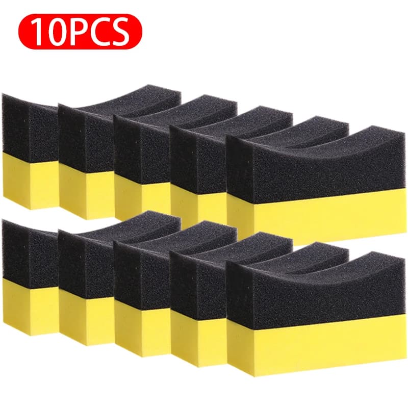 5/10Pcs Car Cleaning Sponge Brush Set, Wheel Tire Washing Sponge Pad, Water Absorption Wax Polishing Auto Detailing Tools