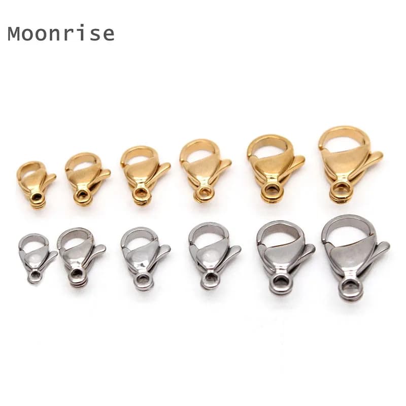 30-50 Pz 304 In Acciaio Inox Aragosta Catenacci Artiglio Catena Per Il Braccialetto Della Collana Catena Gioielli Fai Da Te Che Fanno Risultati 9-15mm