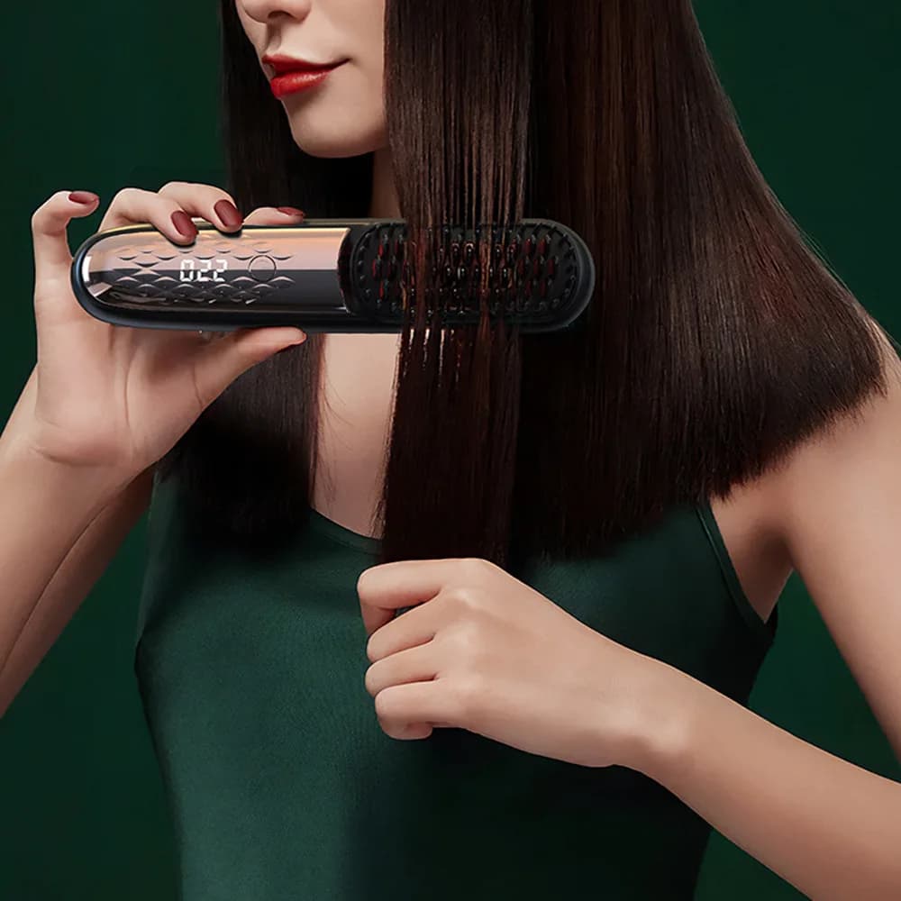 Cross-border rechargeable hair plate Bigodino Wireless heating Electric comb Double-use electric hair brush