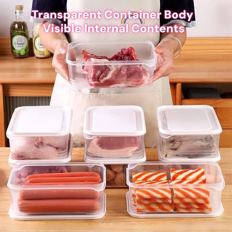 Contenitore per Frigorifero e Congelatore, Scatole per Conservazione di Carne e Alimenti, Contenitore da Cucina per Porzionamento, Riscaldabile in Forno