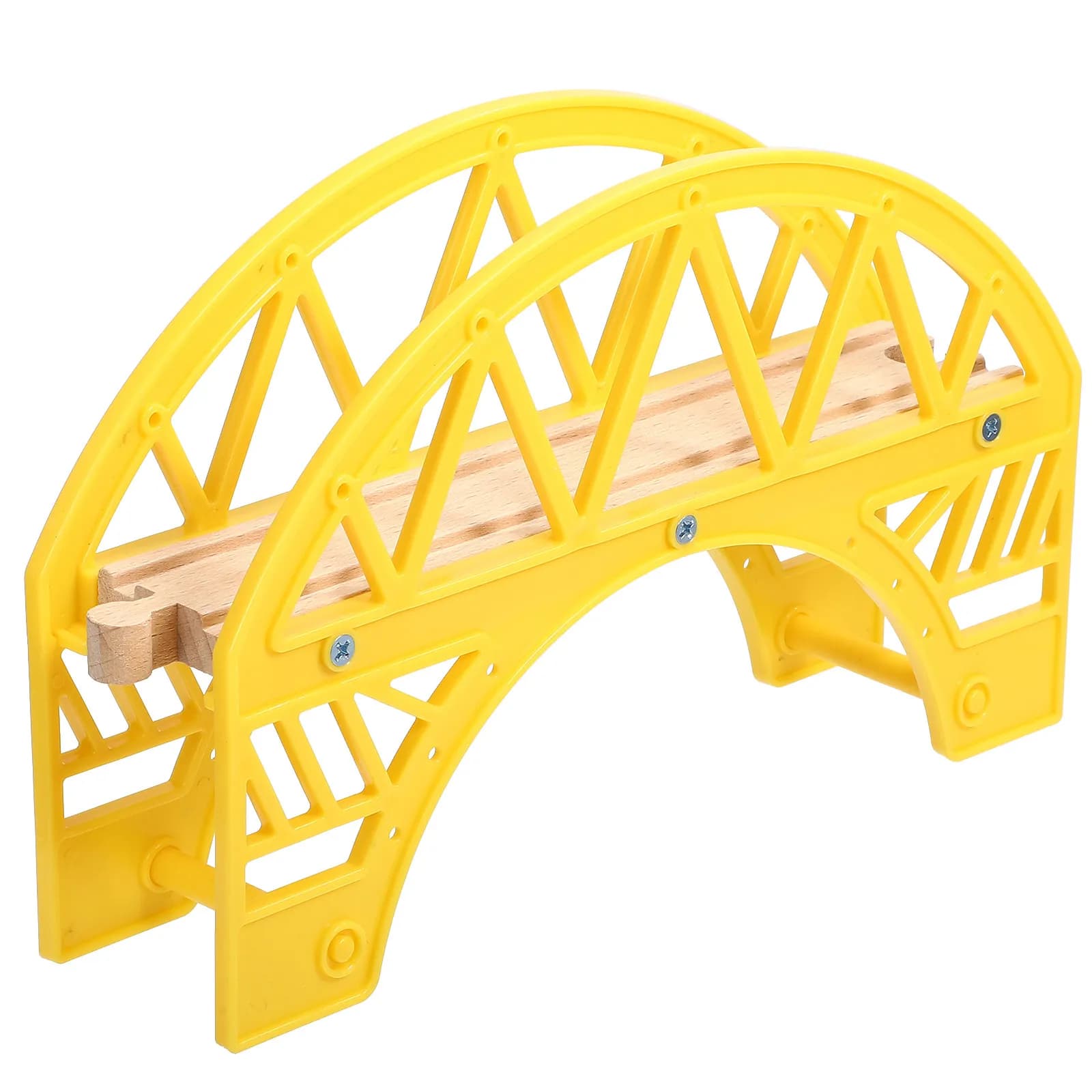 Wood Train Track Bridge Arch Design Educational Railway Bridge Pieces for Kids Enhance Logic Imagination Train Track Adapter