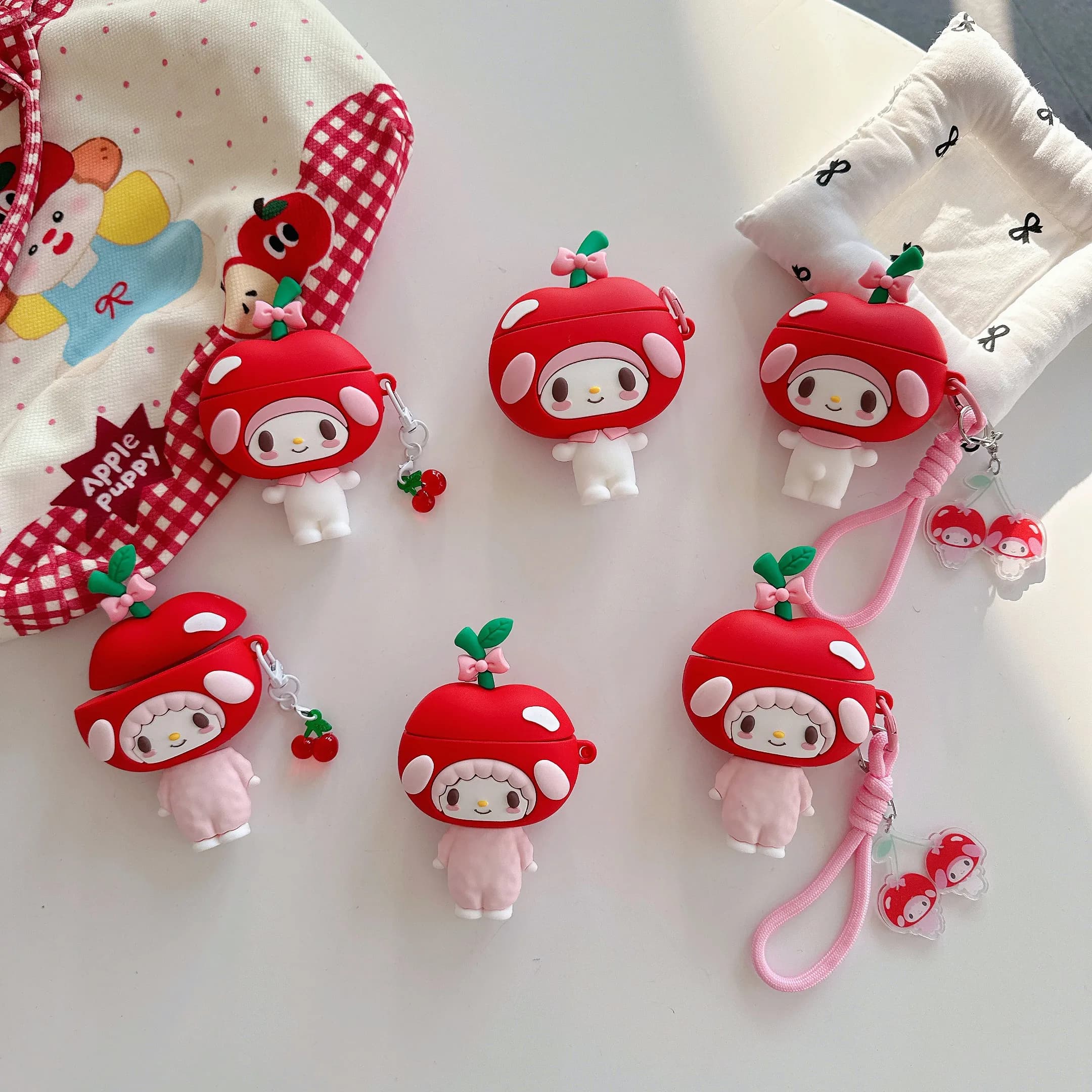 Big Head Big Apple Cartoon per Melody Piano Custodia per cuffie in silicone Stereoscopico Stile carino per AirPods4 1 2 3 Pro Pro 2 Pro 3