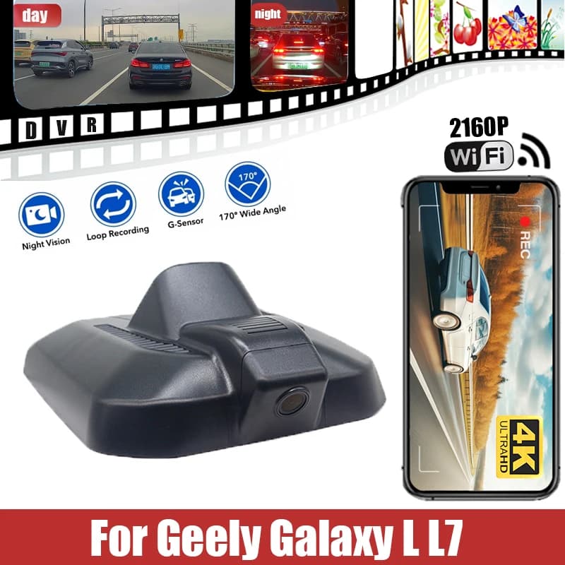 4K Plug and Play WIfi Car DVR For Geely Boyue L L7 Dual Lens With Dash CAM Car Driving Recorder HD
