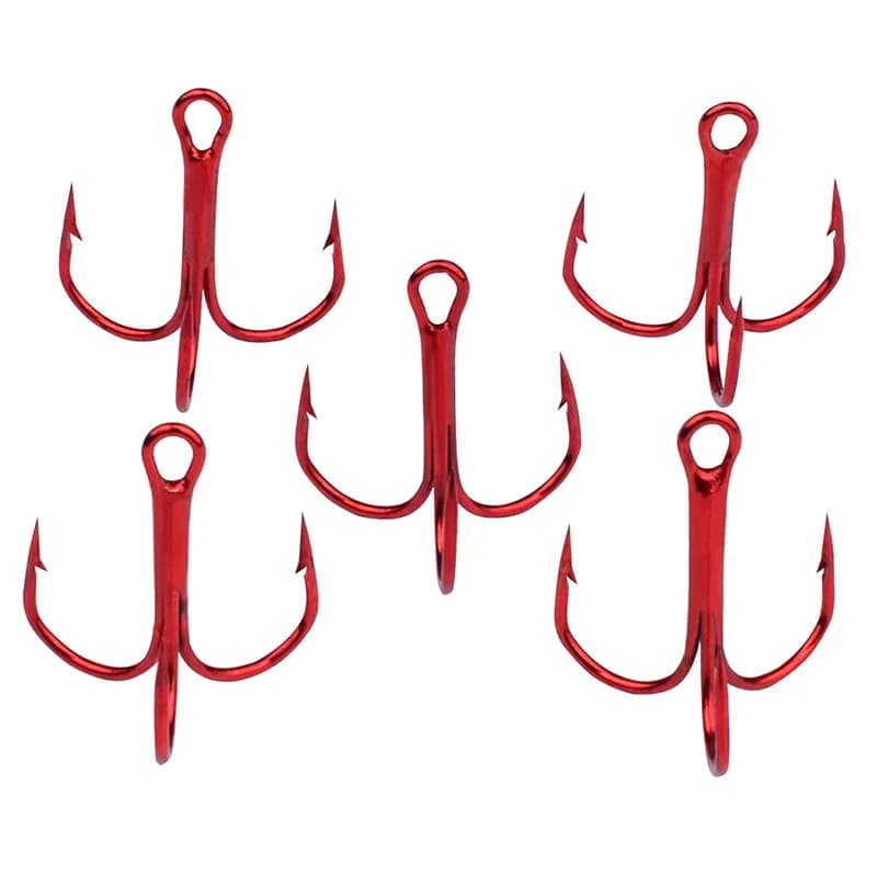 50 pcs Treble Fishing Hooks Small Round Bent Triple Hard Lure Spoon Fishhook Size 2# 4# 6# 8# 10# Fishing Hooks