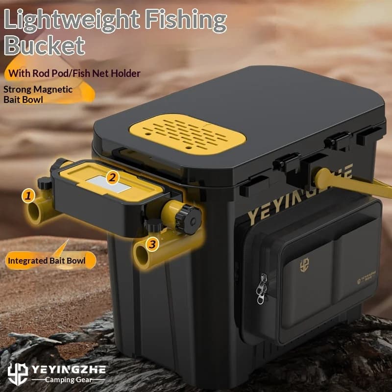 Multifunction Portable Fishing Basket with Seat, Equipment Container, Living Esche Vano, Fridge, Cannabis, for Camping and Fishing in Boat