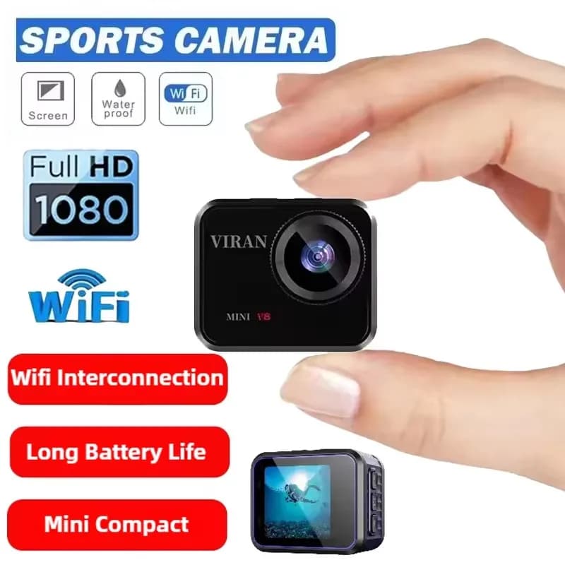 Mini HD Sports Camera with 1.54 Screen, Long Battery Life, Portable for Cycling and Open Recordings