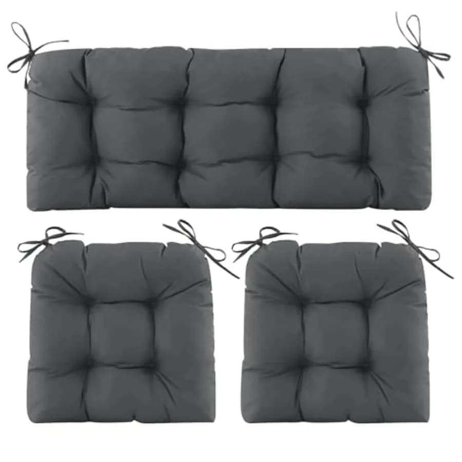 Cuscini per sedie in vimini, set da 3 pezzi, impermeabili, trapuntati, per mobili da esterno, inclusi cuscini per divano da patio 1 Patio Love