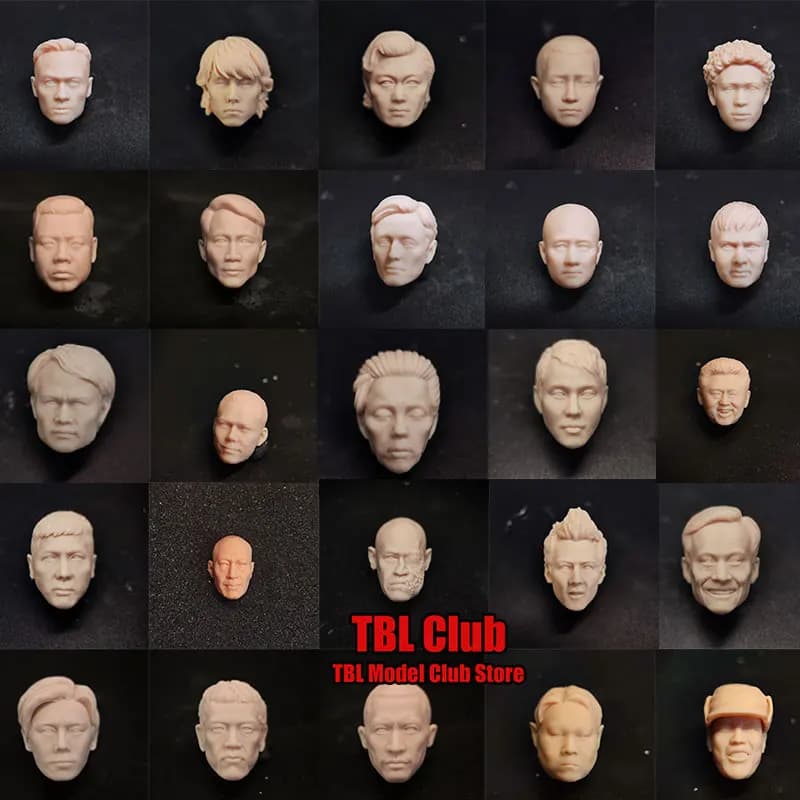 In magazzino non verniciato 1/12 scala soldato maschile attori cinesi testa cantante scolpire uomini belli testa di stella Fit bambola Action Figure da 6 pollici