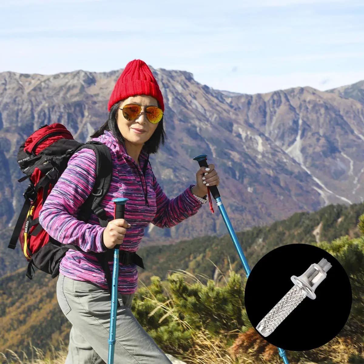 6 Carbide Spare Parts for Trekking Sticks, High Carbon Steel Hiking Stick Accessories, for Camping and Hiking