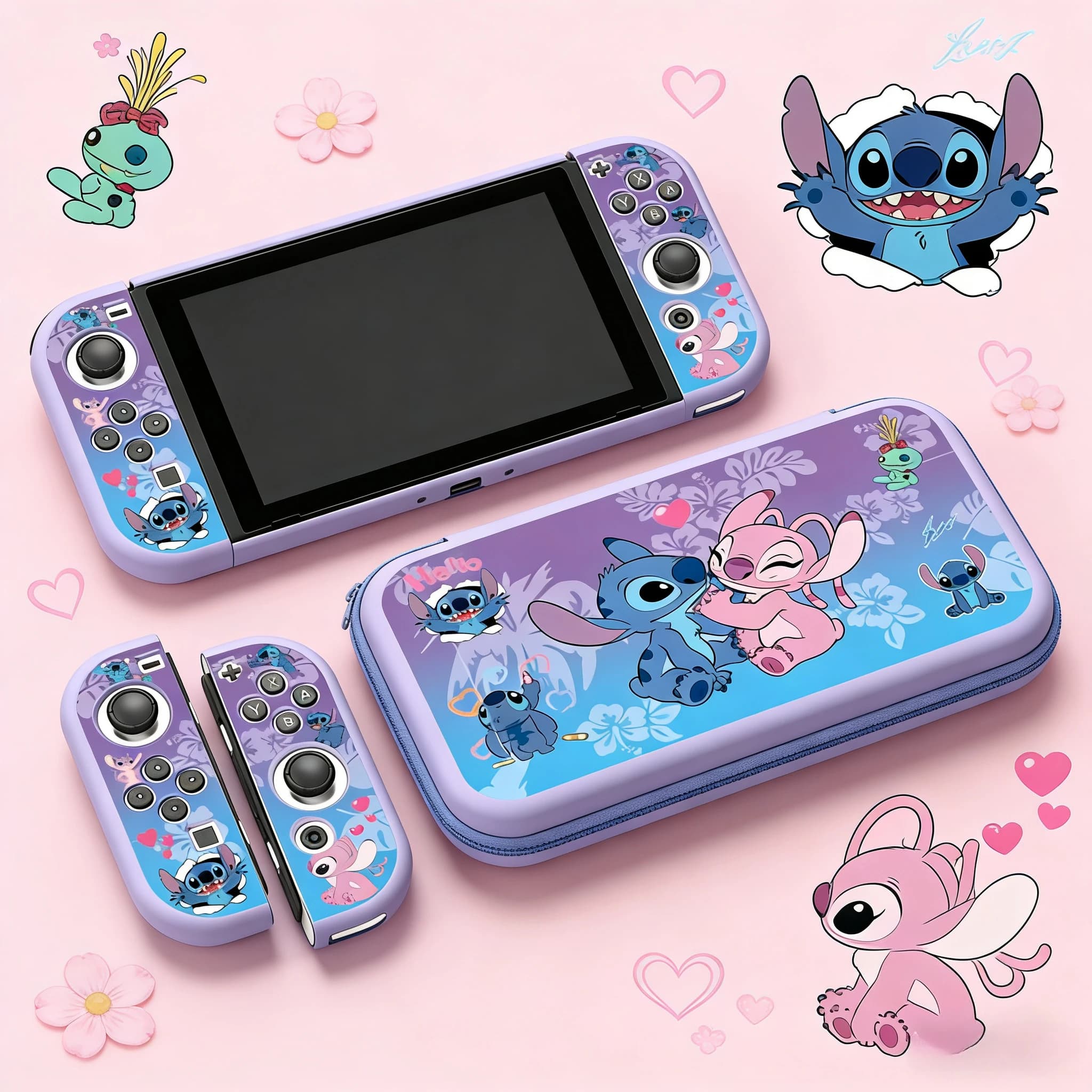 Custodia Protettiva in TPU Morbido Stitch per Controller Nintendo Switch OLED - Cover Posteriore Protettiva